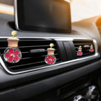 Daisy Bottle Car Air Freshener Clips, 2 Pcs Cute Daisy Car Air Vent Clip, Coquette Auto Air Conditioning Outlet Diffuser Perfume Clips, Interior Decoration (Rose, one size)