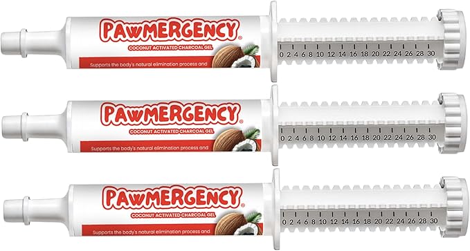 PawMergency – Activated Charcoal First Aid Kit Emergency Rescue 3 Pack for Dogs, Cats, Puppy & Pet Poison Kit, Camping Survival Remedy Essential, Oral Anti Diarrhea Digestive Absorb Toxins