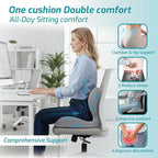 Ergonomic Seat Cushion,Office Chair Cushion with Lumbar Support Pillow,Car Orthopedic Seat Cushions,Designed for Sciatica,Tailbone,Back Pain Relief,for Office,Car,Truck,Home,Desk Chair