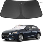 Windshield Sun Shade Custom Fit for 2014 2015 2016 2017 2018 Mazda 3 Accessories Foldable Sunshade Sun Blocker Protect Car from Sun Rays & Heat Damage Keep Car Cooler