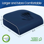 Seat Cushion for Tailbone Pain Relief, Office Chair Cushion, Memory Foam Large Chair Cushion with Non-Slip Cover for Soft Support at Office Chair, Car Seat, Airplane Drak Blue/2X-Large