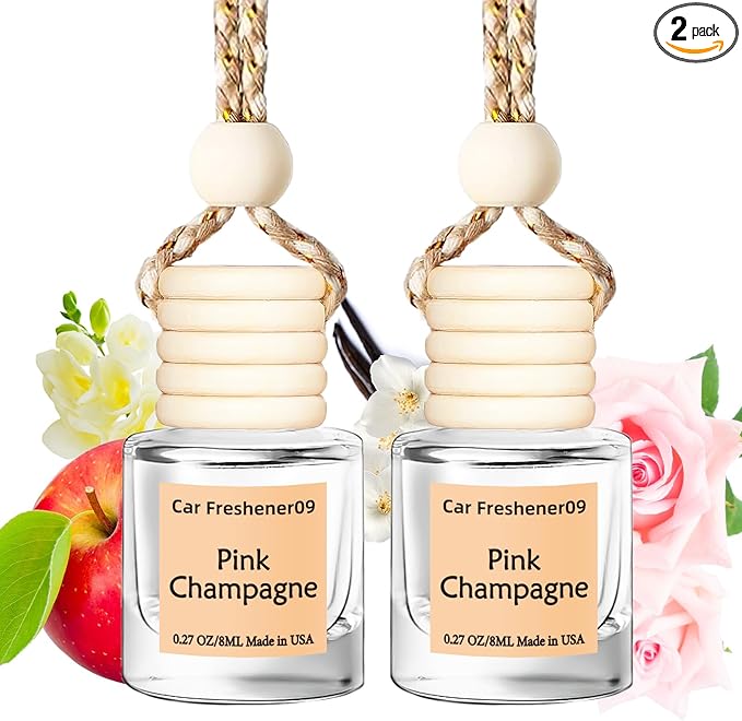 Hanging Car Air Freshener, Long Lasting Scent, Cute Air Fresheners for Women, 2 Pack Non-Toxic Essential Oil Diffuser, Made in USA