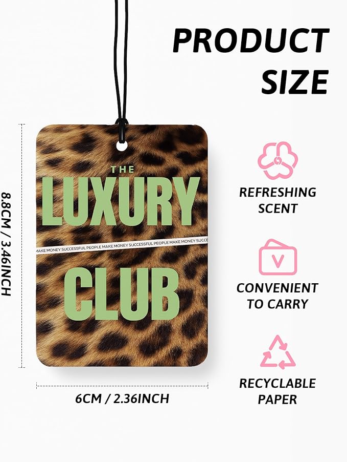 Green Coquette Bow Leopard Print Car Air Freshener 4 Pcs, Trendy Cheetah Lucky 8 Ball Hanging Air Freshener for Cars Closet Drawer Books, Girly Car Accessories Mirror Decor for Women