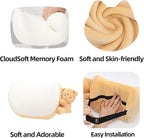Car Headrest Pillow 2PCS Plush Bear ＆ Bunny Car Seat Headrest Pillow - Memory Foam Neck Support Cushions for Comfortable Driving, Easy Install & Washable (Brown)