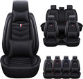 Car Seat Cover for Ford Explorer 2000-2025, Waterproof Durable Compatible Airbag, Premium Leather Seat Protector(5 Seats Luxury,Black)