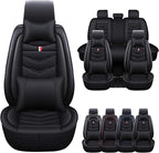 Car Seat Cover for Ford Explorer 2000-2025, Waterproof Durable Compatible Airbag, Premium Leather Seat Protector(5 Seats Luxury,Black)