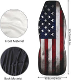 ELEQIN Vintage US Flag Print Car Seat Covers Two Front Only for Car, Automotive Interior Covers, Airbag Compatible, Quick Setup Universal Fit Seat Covers for Car, Truck, SUV