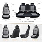 Coverado Car Seat Covers Front Seats, Seat Covers for Cars, Car Seat Protector, 2-Pack Car Seat Cushion Nappa Leather, Waterproof Seat Covers Carseat Cover Universal Fit for Most Cars(Black&Gray)