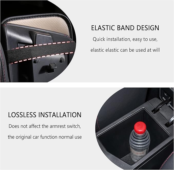 Stylish Car Center Console Cover,PU Leather Car Armrest Cover Prevent Scratches on Center Console,Universal Car Armrest Cushion Car Accessories Interior for Car SUV Truck (Blue)