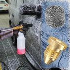 2 Pieces 1.1 mm Orifice Foam Cannon and 2 Pieces Foam Maker, Universal Brass Thread Nozzle Tips and Mesh Filter for Snow Foam Lance, Tool Daily Foam Cannon