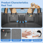 Hard Bottom Dog Car Seat Cover for Back Seat – Waterproof Nonslip Hammock Extender for Trucks & SUVs, Heavy Duty Pet Protector, Gray Faux Leather
