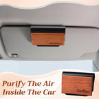 2 Pcs Wood Car Air Freshener Starter Refill Kit Car Odor Eliminator, Scent Deodorizer Vehicle Scent Diffuser for Cabin, Truck & Suv Visor Clip, No Clip Included(Amber, Earthy)