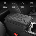 Car Center Console Cover, Leather Automotive Armrest Cushion with 2 Storage Bags, Breathable Armrest Cover, Universal Waterproof Arm Rest Protection Pad for SUV, Sedan, Truck (Black)