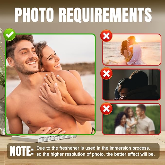 HJX Custom Air Fresheners with Picture, Double-Sided Air Freshener for Car Customized Photo Text, Personalized Meaningful Gifts for Boyfriend (Black Style)