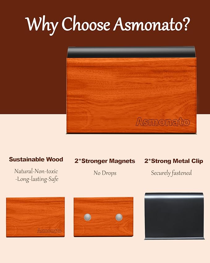 Car Air Freshener-The Original Wood Air Freshener for Visor Clip - Long Lasting Car Odor Eliminator and Scent Diffuser for Cabin, Truck & SUV-Includes 1 Metal Clips-Amber