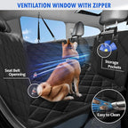 Back Seat Extender for Dogs-Large Space, with Blankets, Hard Bottom Dog Car Seat Cover for Back Seat, Sturdy Backseat Extender for Dogs, Waterproof Dog Hammock for Car, SUV, Truck, Black