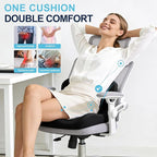 Seat Cushion for Office Chair and Car, L-Shaped Ergonomic Car Seat Cushions, Memory Foam Chair Cushion, Lumbar Support Pillow for Wheelchair, Car, Home, Office, Desk, Black