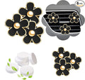 NBTEPEM 6 PCS Daisy Flower Air Vent Clip Car Decoration Accessories Air Conditioning Outlet Clip Car Air Freshener Clip Charm Car Interior Decor(3 cm, 3.3 cm, Black)