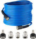 Twinkle Star Super Flexible Pressure Washer Hose 50ft, 5800 PSI Kink Resistant Power Washer Hose 1/4 in., Replacement Power Wash Hose with Stainless Steel M22 and 3/8" Quick Connection Kit