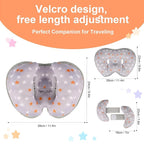 KAKIBLIN Baby Head Neck Support Pillow, 2 in 1 Banana Neck Pillow for Baby, Babies Travel Pillow for Stroller Neck Support for Newborn, Adjustable Head Pillow for Kids (Pentagram)