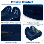 Seat Cushion, Chair Cushions for Office Chairs/Desk Seats/Wheelchair - Hip&Sciatica&Tailbone Pain Relief Memory Foam Office Chair Cushion for Long Sitting Office Workers (Blue, X-Large)
