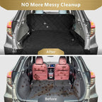 F-color SUV Cargo Liner for Dogs, Heavy Duty Water Resistant Pet Cargo Cover Dog Seat Cover Mat for Mid-Size SUVs Sedans Vans with Bumper Flap Protector, Non-Slip, Standard Size Universal Fit, Black