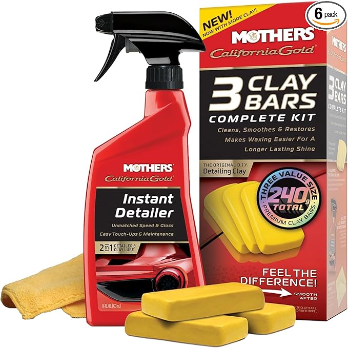 Mothers 07240-6 California Gold Clay Bar System, (Pack of 6)