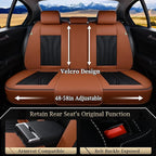 FLORICH Rear Seat Covers Leather Car Seat Covers Waterproof Back Seat Cover Automotive Seat Covers Universal Seat Cushion Protector for Most Cars Trucks SUV-Brown&Black