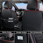 Coverado Seat Covers, Car Seat Covers Front Seats, Car Seat Cover, Car Seat Protector Waterproof, Car Seat Cushion Nappa Leather, Seat Covers for Cars Carseat Cover Universal Fit for Most Cars-Redline