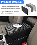 Autorder Center Console Cover for Ford Explorer 2020-2026 Accessories Armrest Cover Carbon Fiber Anti-Scratch Middle Console Pad Leather Armrest Protector