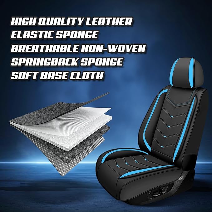 Car Seat Covers for Lexus ES 350 2007-2026, Premium Nappa Leather Car Seat Cover, Stylish Sport Seat Covers， Automobile Seat Cover Sets.(Luxury 5 Seats/Black Blue)