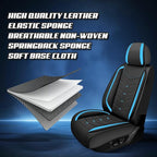 Car Seat Covers for VW Eos 2007-2016, Premium Nappa Leather Car Seat Cover, Stylish Sport Seat Covers， Automobile Seat Cover Sets.(Standard 5 Seats/Black Blue)