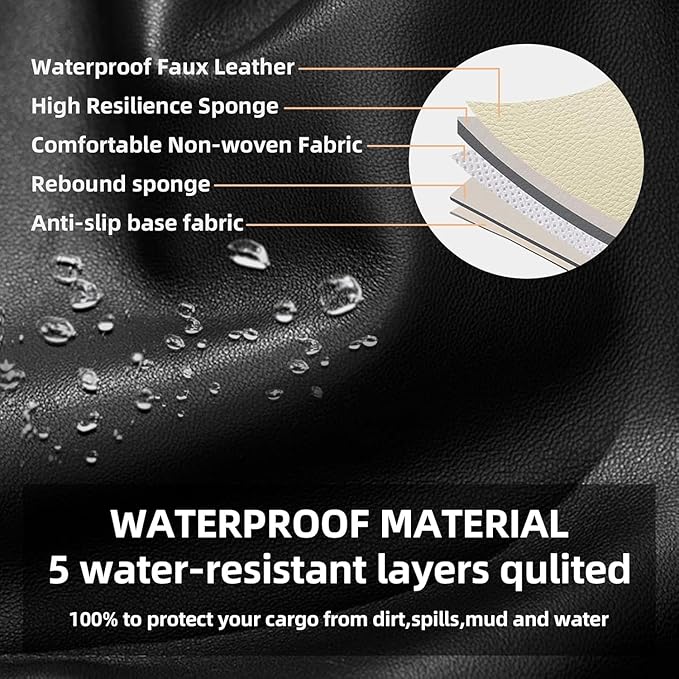 AOMSAZTO Seat Covers Custom Fit for Jeep Grand Cherokee 2011 2012 2013 2014 2015 2016 2017 2018 2019 2020 2021 Waterproof Faux Leather Automotive Seat Covers with Airbag Compatible (5 Seats,Black)