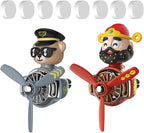 2Pcs Car Air Fresheners, Cute Bear Pilot Automotive Air Outlet Creative Car Perfume Diffuser, Automotive Accessories Air Vent Decoration with 8 Fragrant Tablets (Silver 2+Red 3)