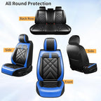 CX-30 Car Seat Covers Fit for Mazda CX-30 2020-2026, Full Coverage Premium Leather Waterproof Breathable Seat Covers, Automotive Seat Protectors, Airbag Compatible(Full Set Seats, Black-Blue)
