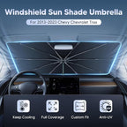 Autorder Windshield Sun Shade Umbrella for 2013-2023 Chevy Chevrolet Trax Accessories,Upgraded Ice Crystal Material,Easy Setup Umbrella Sunshade for Car Windshield,100% Sun Blocking