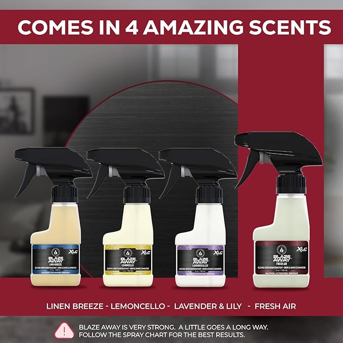 Blaze Away Commercial Air Freshener & Odor Eliminator for Strong Odor - Industrial-Grade Room Spray & Room Deodorizer for Home, Car, Smoke & Pet Odors - Long-Lasting Odor Absorber, Room Fresheners