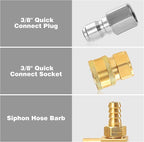 RIDGE WASHER Downstream Injector for Pressure Washer, Chemical Power Washer Injector kit, 10 Feet Soap Tubing with High Pressures Soap Injectors, 3/8’’ Quick Connect, 3-5 GPM