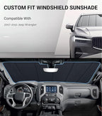 Windshield Sun Shade for Jeep Wrangler 2007-2010 Window Sunshade - Safeguard