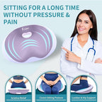 FLORICH Seat Cushion and Lumbar Support Pillow for Office Chair Car Neck Headrest Pillow 100% Memory Foam Seat Pads Pressure Relief Back Cushion and Carseat Pads(Purple)
