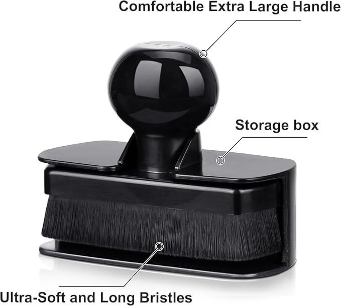 BABYSHEEP Tire Shine Applicator Brush & Interior Scrubbing Sponge for Detailing,Extra Large Automotive Tire Dressing Applicator Brush with Storage Stand for Tire Detailing & Car Wash Kit (Black)