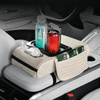 Car Armrest Cushion Cover Car Center Console Memory Foam Booster Pad with Storage Pocket and Tissue Hole for Sedan Vehicle (Cupholder - Blue, 13.39 * 7.68 * 2.95'' / 34 * 19.5 * 7.5cm)
