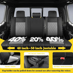 LINGVIDO Car Seat Covers Full Set (5 Seats) - Premium Perforated Nappa Leather, Waterproof Shield, Omni-Adapt Fit SUVs Sedans, Ultimate Family & Pet Protection