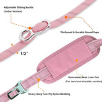 10FT Hands Free Dog Leash for Small Medium Large Dogs, Heavy Duty Reflective Dog Leash with Traffic Handle, Seat Belt Buckle & Poop Bag Holder (Pink)