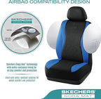 Skechers Car Seat Covers,Leather Seat Covers with GOGA Mat Technology,Waterproof Car Seat Covers Front Seats,Airbag Compatible,Comfort Universal Fit for Most Cars,Vans,Trucks,SUVs,Blue