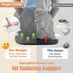 Car Seat Cushion with Lumbar Support for Long Driving Truck RV, 3" Lift Breathable Ergonomic Memory Foam Cushion for Hip, Coccyx, Sciatica, Tailbone & Lower Back Support Vehicles Office Chair (White)