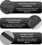 Car Center Console Cover, Leather Automotive Armrest Cushion with 2 Storage Bags, Breathable Armrest Cover, Universal Waterproof Arm Rest Protection Pad for SUV, Sedan, Truck (Black)