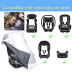 Baby Car Seat Sun Shade Cover with Free Storage Bag Included | Infant Car Seat Heat Protector | UV Protection Cooler Cover | Keeps Toddler Seat Cool in Baby Car | Travel Accessories Silver