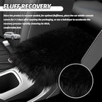 Soft Car Center Console Cover,Fluffy Arm Rest Cover for Car with Elastic Straps to Relieve Fatigue,Cars Armrest Cushion Universal Cars Decorations for Vehicles SUVs Trucks (Black)