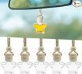 5PCS Hanging Car Air Freshener, Car Air Freshener Diffuser, 8ml Empty Glass Auto Oil Perfume Aromatherapy Diffuser Charms, Refillable Perfume Bottles for Most Vehicles (Star, Style 1)